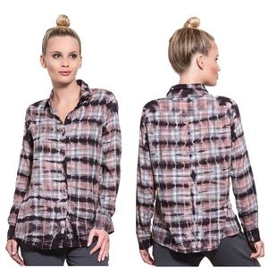 Women's Plaid Croc Tie Dye Basic Shirt